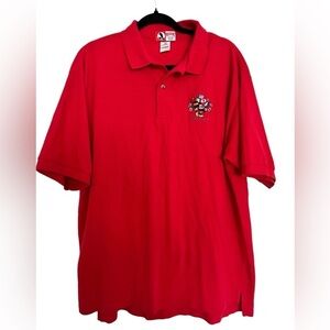 Mickey Inc Mens XL Polo Shirt Walt Disney World Authentic Red Epcot Mickey Logo